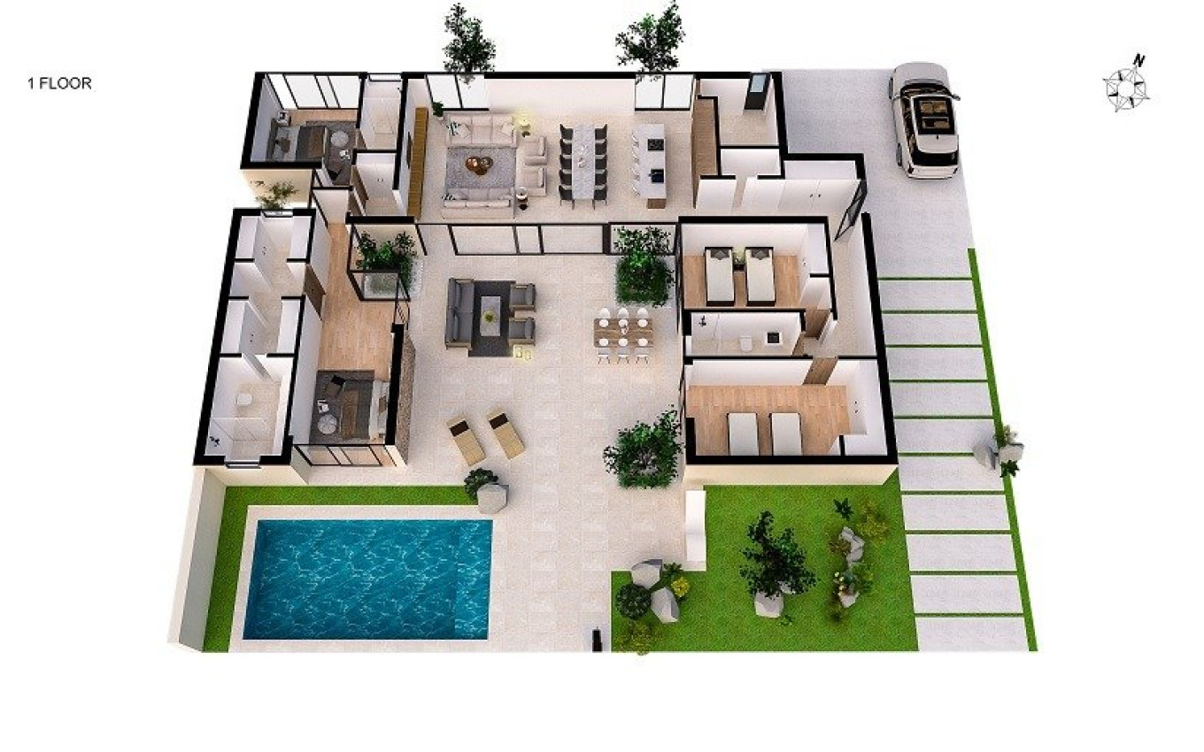 Nouvelle construction - Villa - BAÑOS Y MENDIGO - Altaona Golf